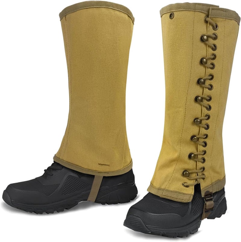 SUNRISING Store WW2 Gaiters for Men，WWII US M1936 Canvas Leggings Gaiters Puttee Boot Gaiters for Men Hiking - Khaki - Image 1